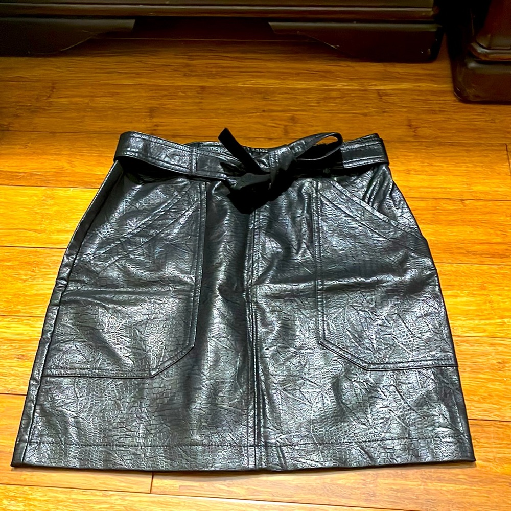 Black leather skirt